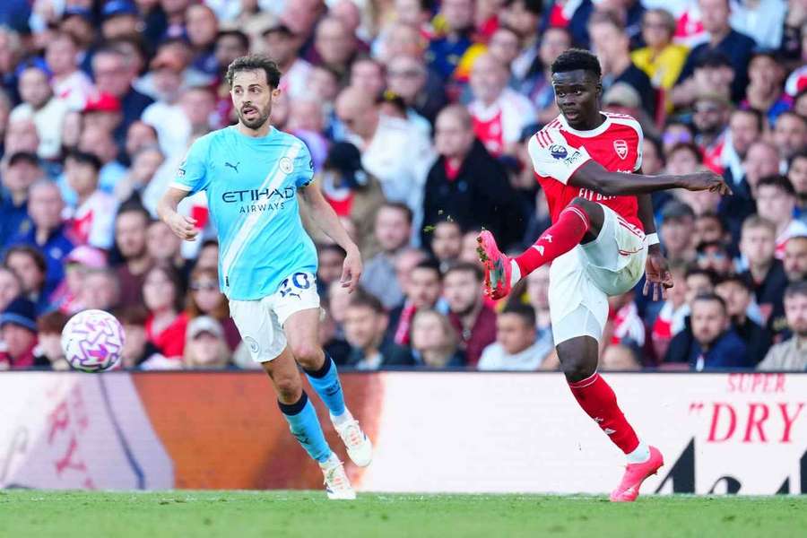 Bernardo Silva em ação diante do Arsenal