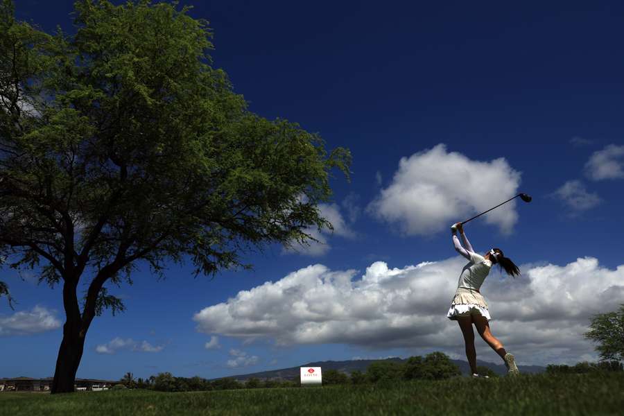 In Gee Chun of Korea hits her first shot on the 3rd hole during the second round of the LOTTE Championship presented by Hoakalei at Hoakalei Country Club on April 13, 2023 in Ewa Beach, Hawaii