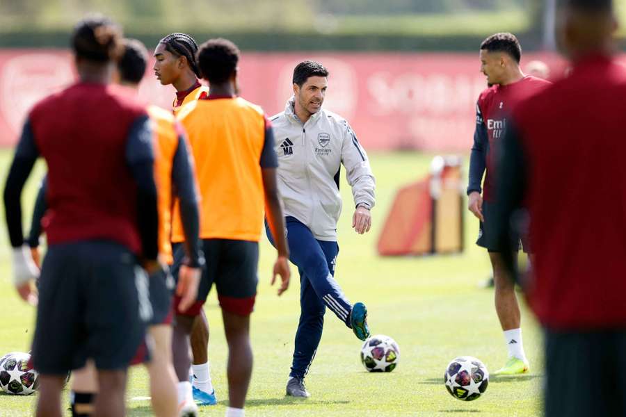 L'allenamento dell'Arsenal prima della sfida di stasera