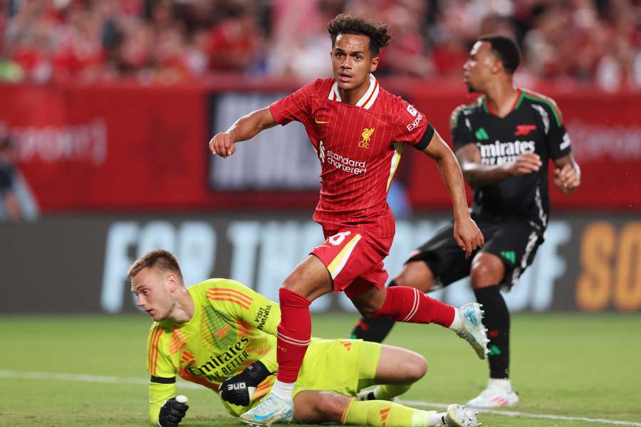 Fabio Carvalho in het shirt van Liverpool