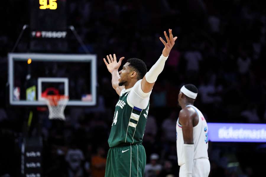Giannis Antetokounmpo après la victoire.