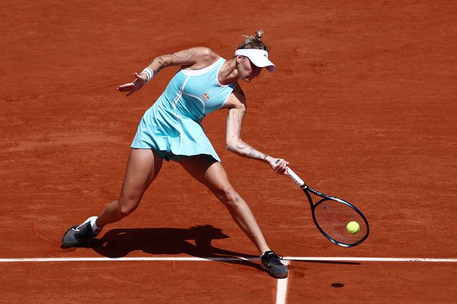 Marketa Vondrousova in action