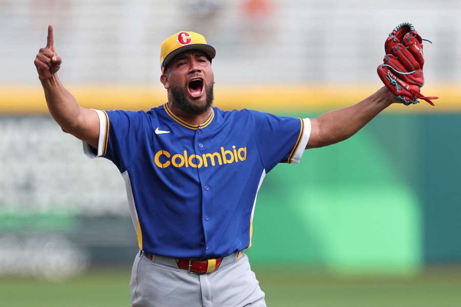 Colombia's Pedro Garcia celebrates win over Panama at 2026 World Baseball Classic