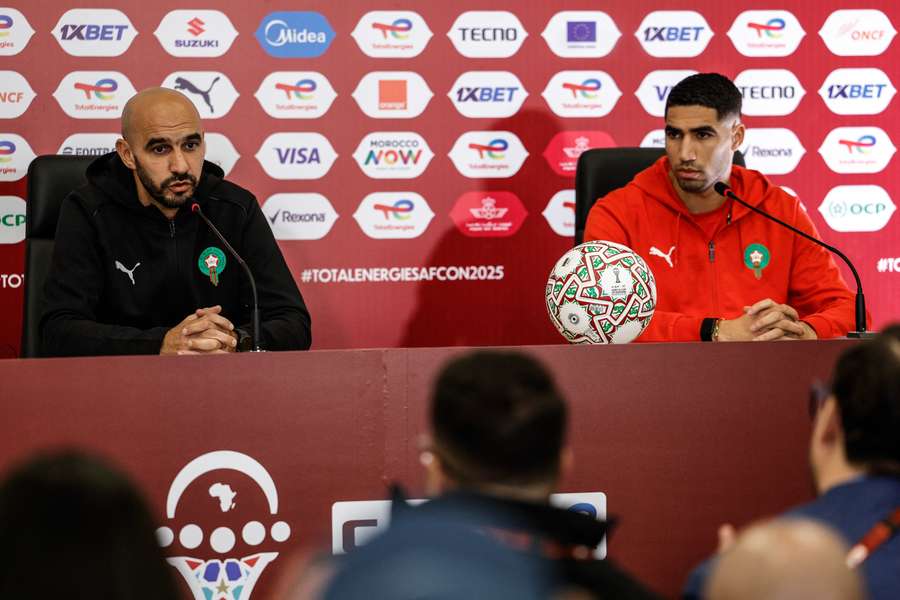 Achraf Hakimi en conférence de presse. Achraf Hakimi en conférence de presse.