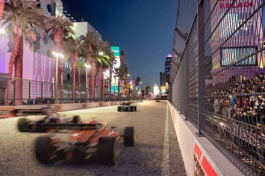 An artist impression of the Las Vegas Grand Prix that will debut on 18 November 2023.
