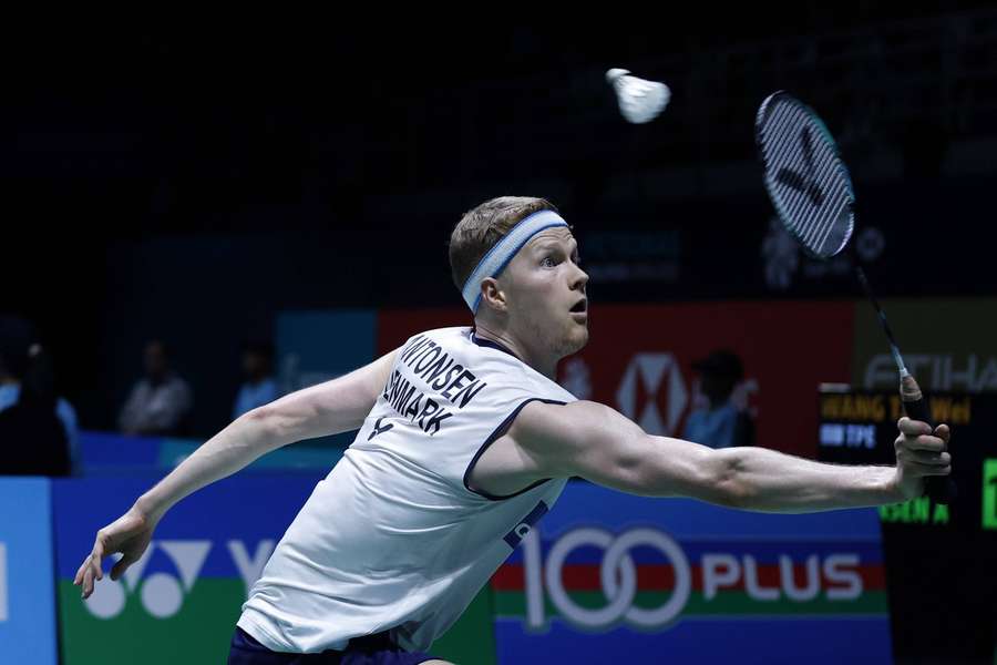 Anders Antonsen in action in the final against France