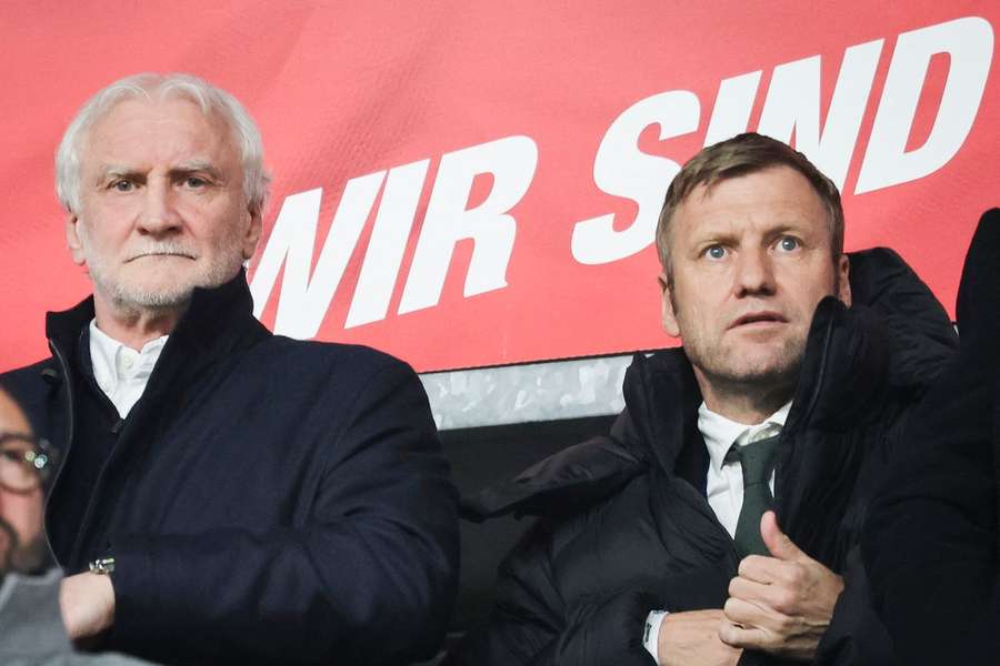 DFB-Generalsekretär Holger Blask (r.) und Rudi Völler spielten bei der Idee des Deutschen Hauses eine zentrale Rolle.