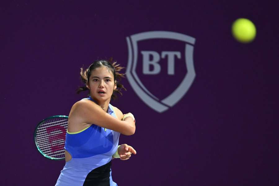 Raducanu in action at the Transylvania Open