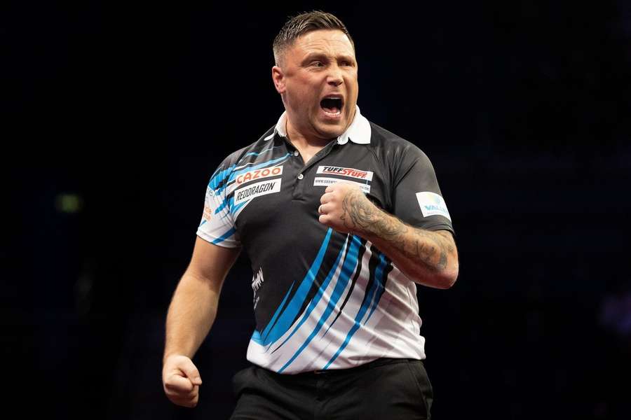 Gerwyn Price celebrates
