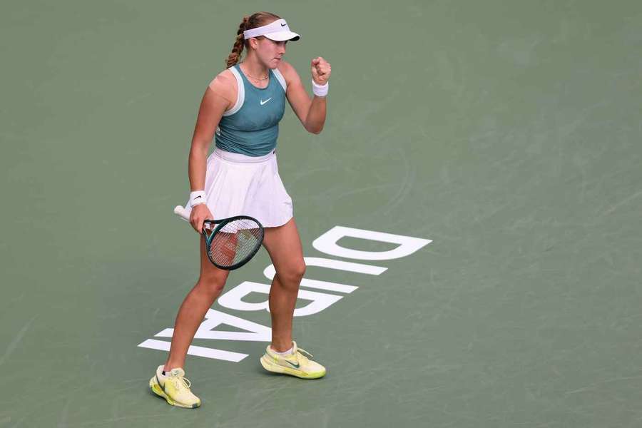Andreeva celebrates