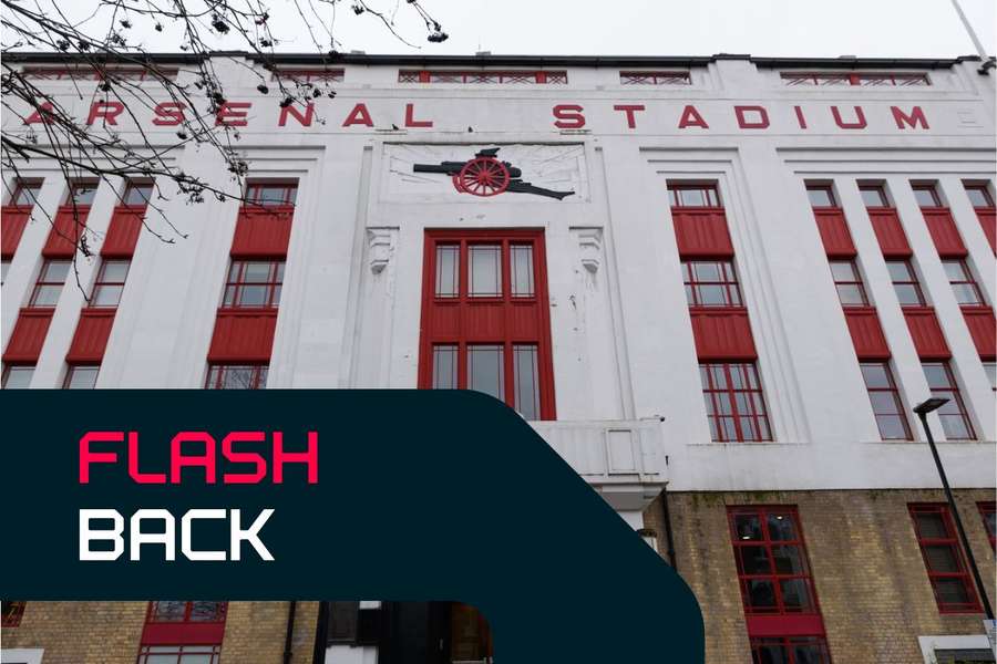 The famous facade of the old Highbury Stadium, Arsenal's former home in North London