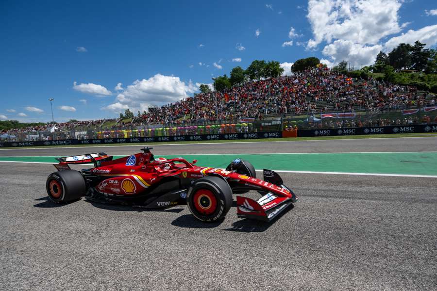 Leclerc in action in Italy