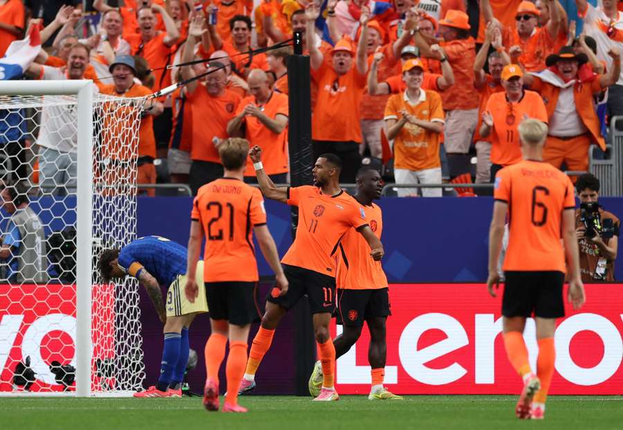 L'esultanza dopo il 3-0 L'esultanza dopo il 3-0