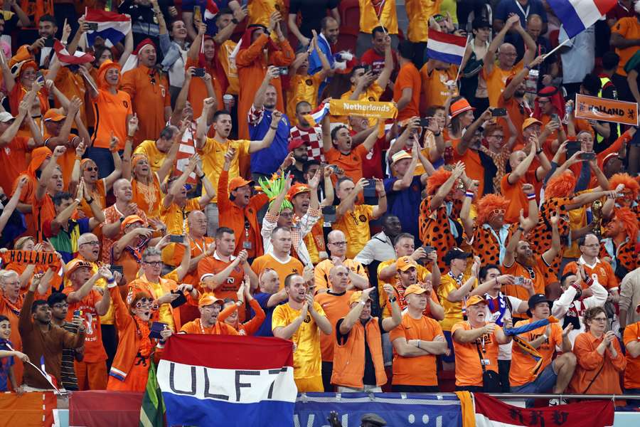 Oranjefans tijdens Senegal - Nederland op het laatste WK