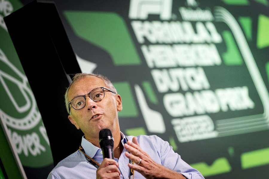 Stefano Domenicali in augustus 2022 tijdens een persbijeenkomst op het circuit van Zandvoort