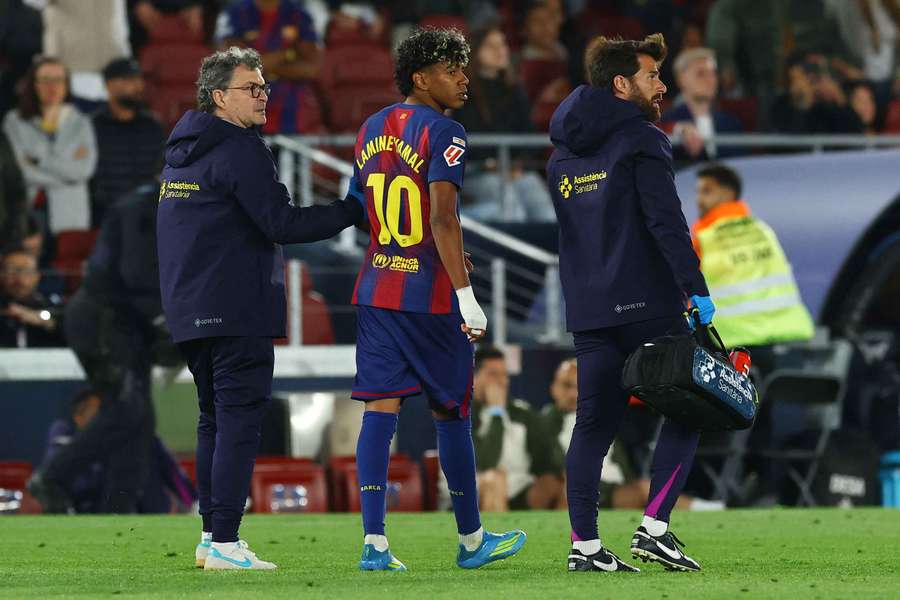 Lamine Yamal limps off during Barcelona's 1-0 win against Celta Vigo on Wednesday