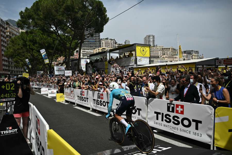 Mark Cavendish was de tweede renner die vertrok in de tijdrit