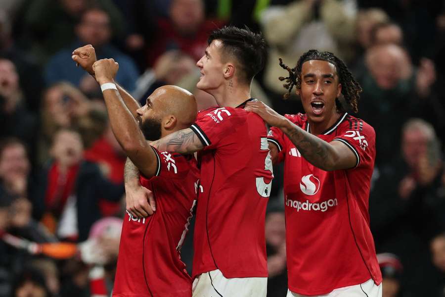 Yoro celebrates with teammates Yoro celebrates with teammates