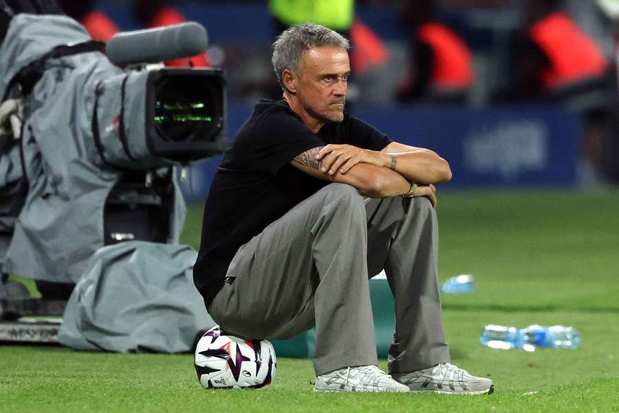 Luis Enrique on the touchline against Monaco Luis Enrique on the touchline against Monaco