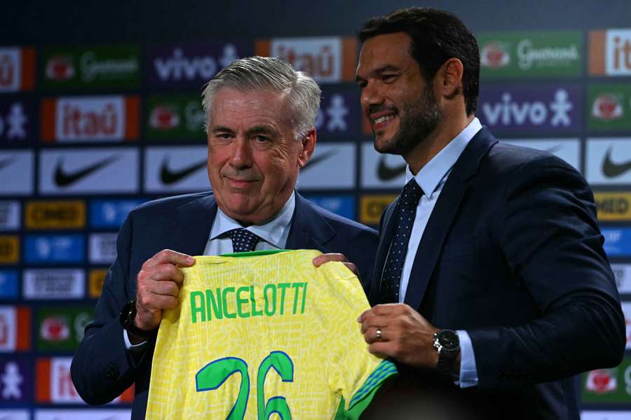 Carlo Ancelotti bei seiner Vorstellung als brasilianischer Nationaltrainer.