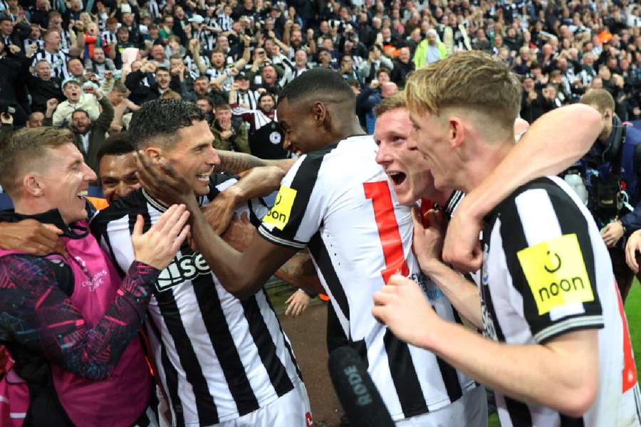 Newcastle celebrate scoring