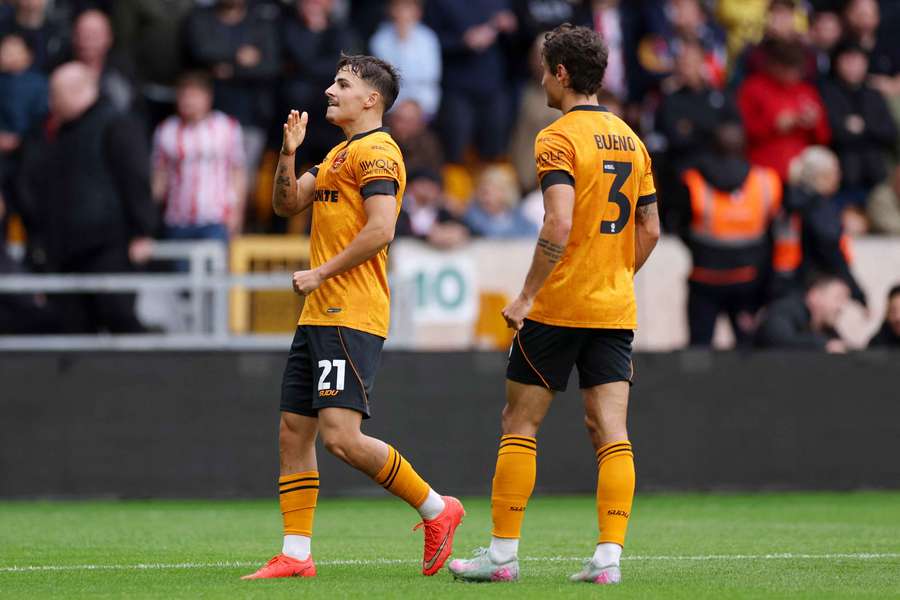 Rodrigo Gomes festejou o Wolverhampton Rodrigo Gomes festejou o Wolverhampton