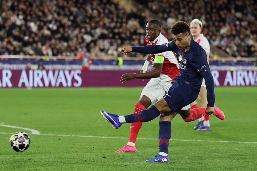 Paris St Germain's Desire Doue scores their first goal