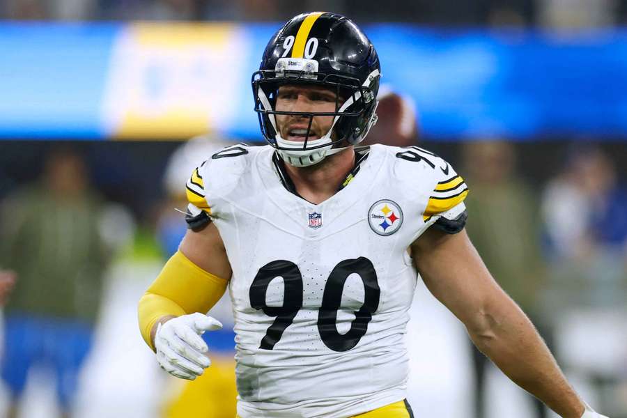 Steelers' T.J. Watt reacts after a sack