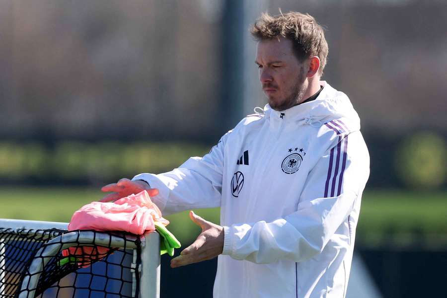 Julian Nagelsmann in allenamento prima di Italia-Germania