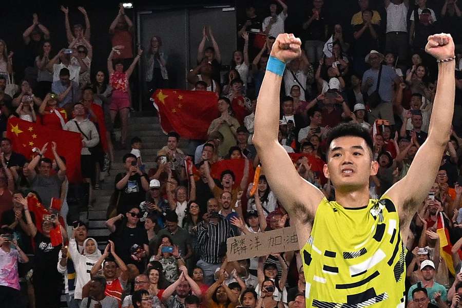 Wang Chi-Lin festeja conquista da medalha de ouro