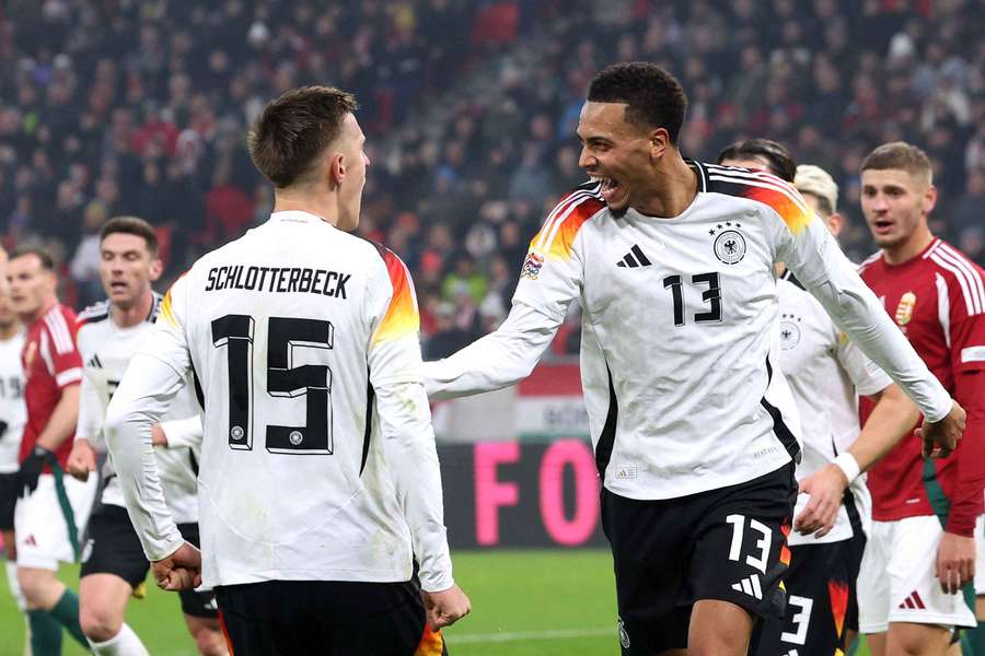Felix Nmecha esulta per il gol nell'ultimo match della Germania