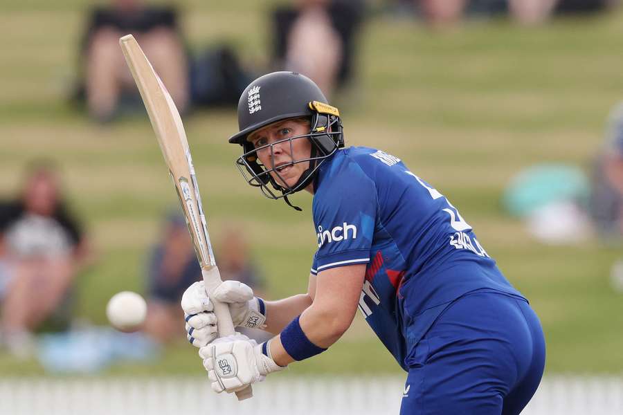 Heather Knight of England bats during game three of the Women's ODI series between New Zealand and England
