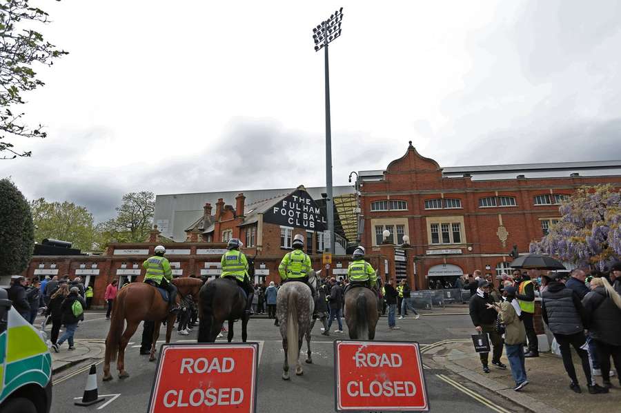 Het stadion van Fulham voorafgaand aan het duel tegen Crystal Palace