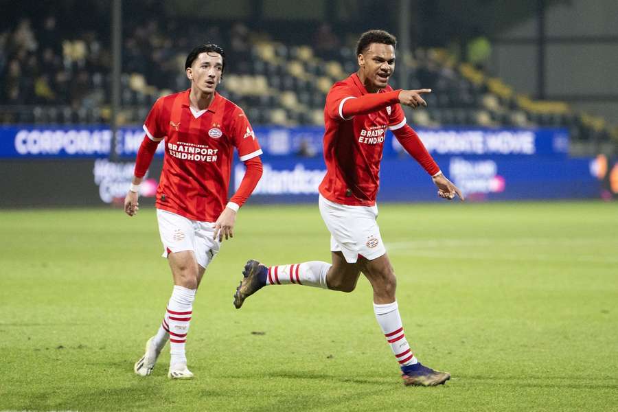 Jevon Simons maakte sinds de winterstop al vier doelpunten voor Jong PSV