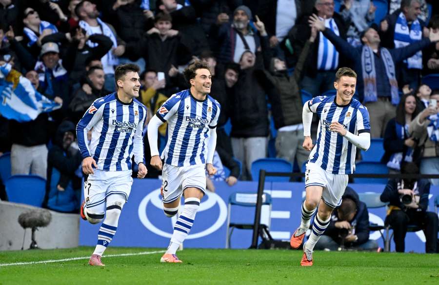 Sociedad celebrate their equaliser