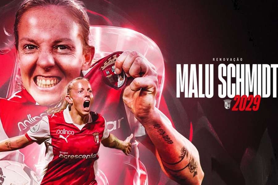 Malu Schmidt prolonga ligação ao SC Braga Malu Schmidt prolonga ligação ao SC Braga
