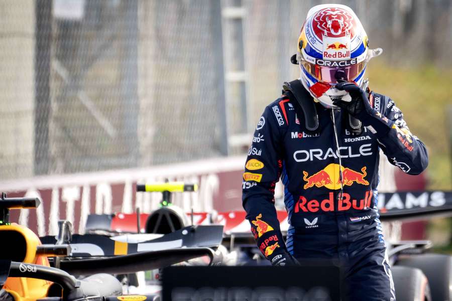 Max Verstappen (Red Bull Racing) na afloop van de kwalificatie voor de GP van Italie