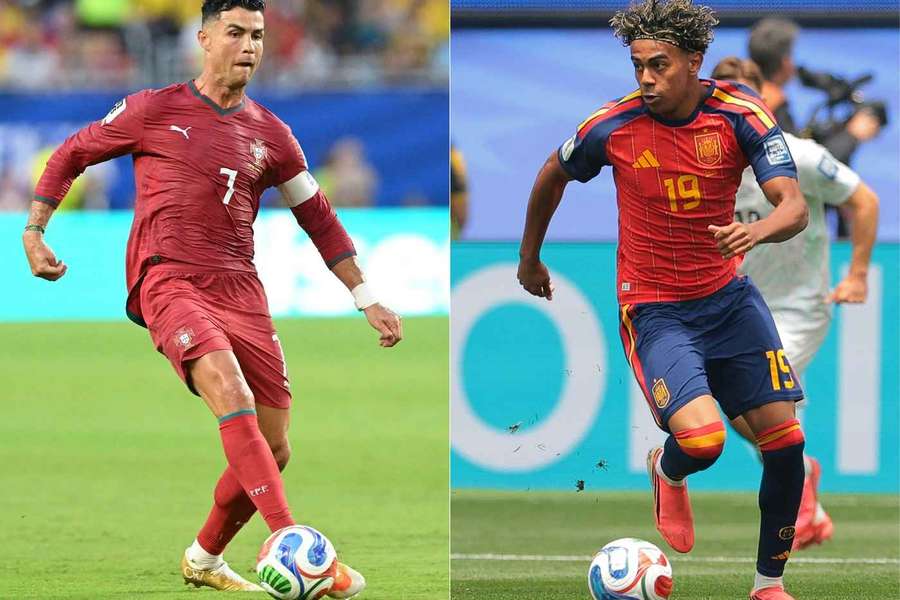 Cristiano Ronaldo și Lamine Yamal