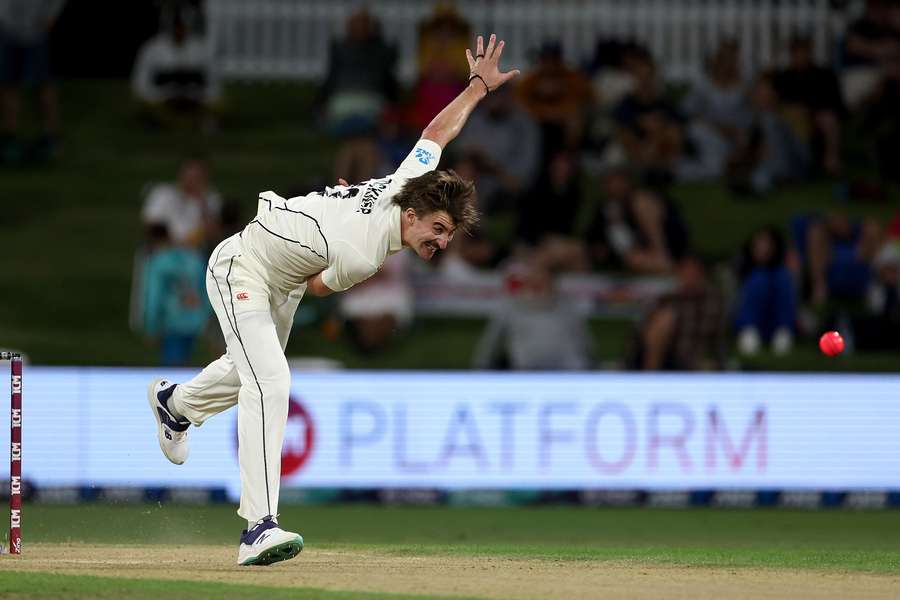 Tickner bowls on day two of the first Test against England