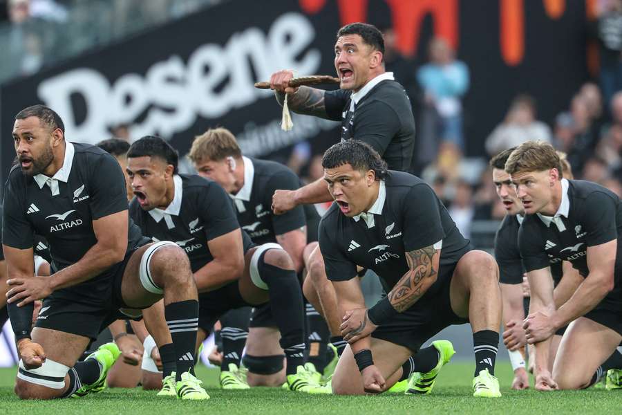 Codie Taylor pictured leading the haka for New Zealand Codie Taylor pictured leading the haka for New Zealand