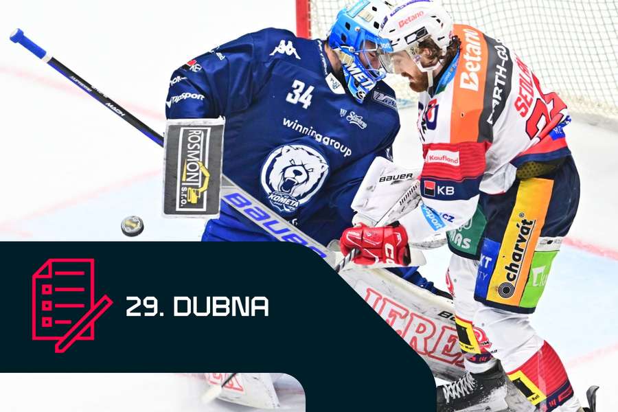 Michal Postava a Lukáš Sedlák, dvě ústřední osobnosti finálové série hokejové extraligy.