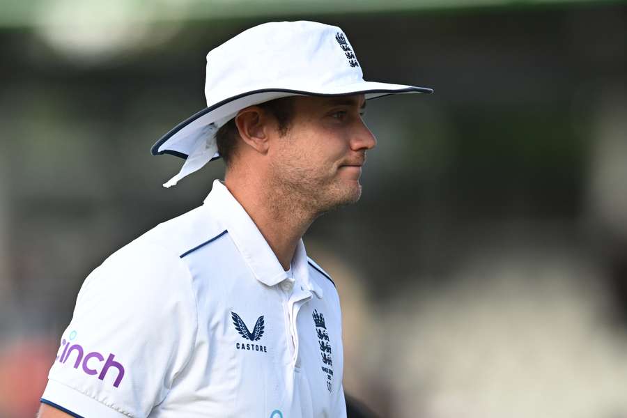 England's Stuart Broad leaves at the end of play on the opening day of the fourth Ashes cricket Test