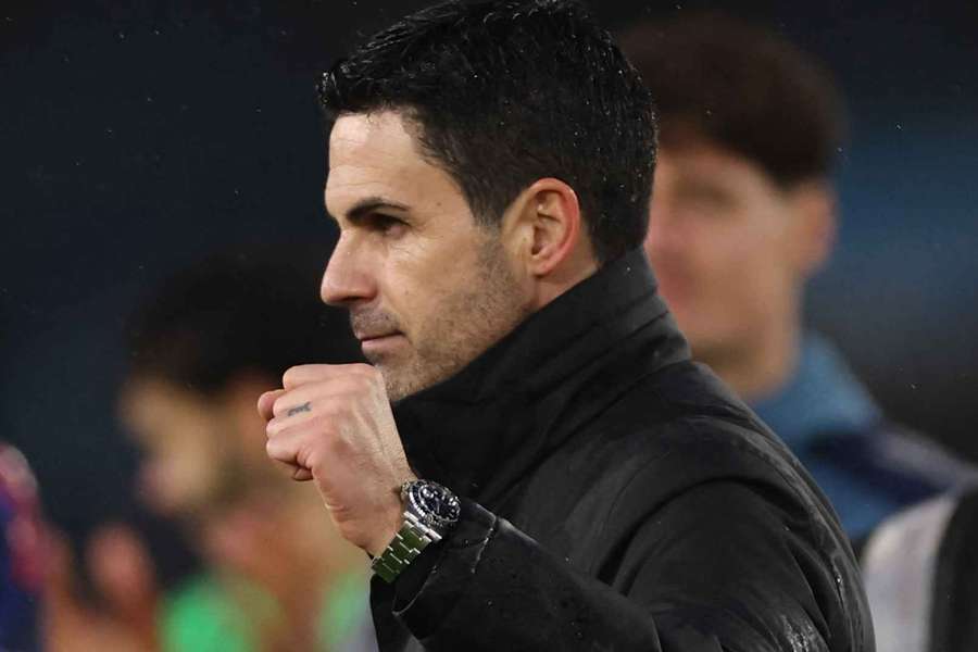 Arsenal manager Mikel Arteta celebrates after the match