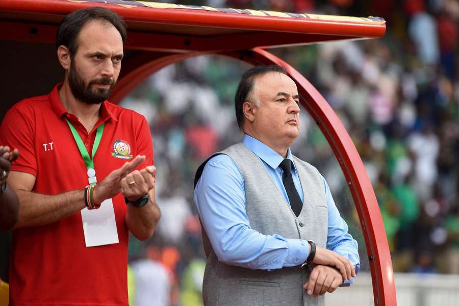 Former Kenya manager Engin Firat (right) on the sidelines during an AFCON qualifier