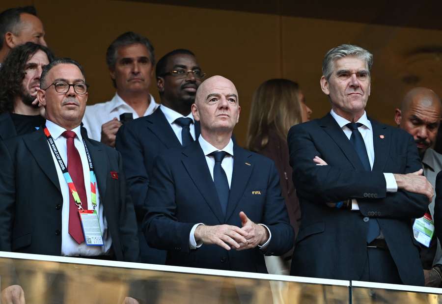 KNVB president Frank Paauw (R) standing next to FIFA president Gianni Infantino at the 2026 FIFA World Cup KNVB president Frank Paauw (R) standing next to FIFA president Gianni Infantino at the 2026 FIFA World Cup