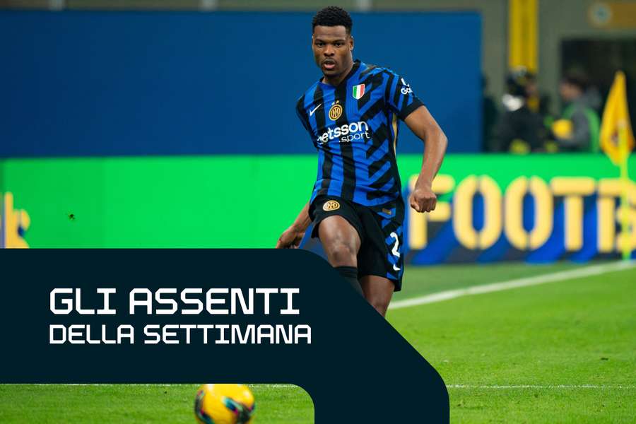 Denzel Dumfries durante Milan-Inter