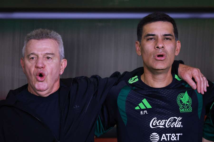 Javier Aguirre con Rafael Marquez