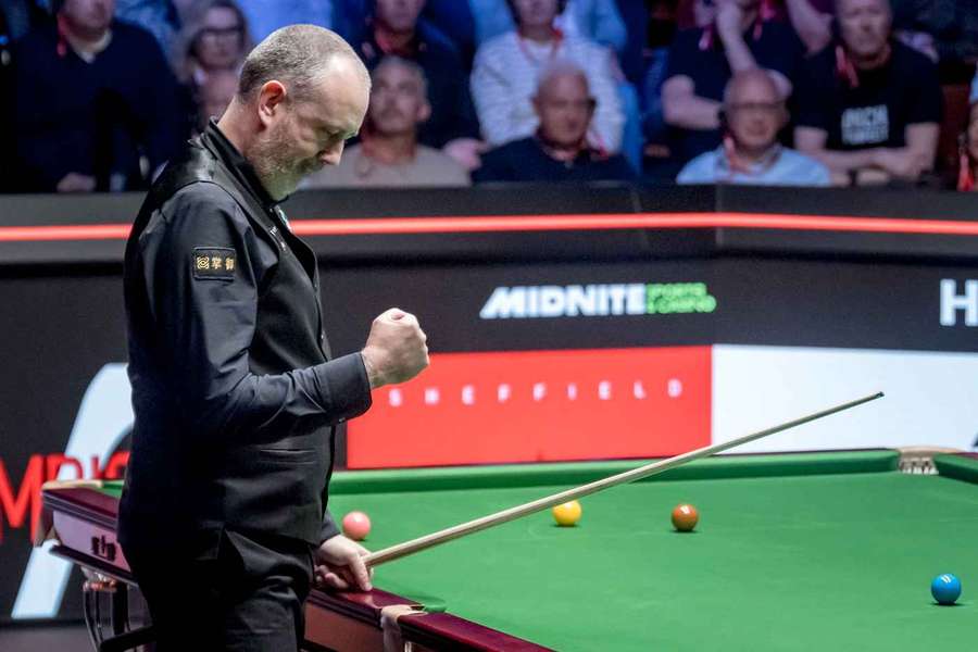 Mark Williams reacts after beating Judd Trump in the semi-final on Saturday