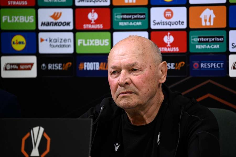 Pleňský trenér Miroslav Koubek na tiskové konferenci.