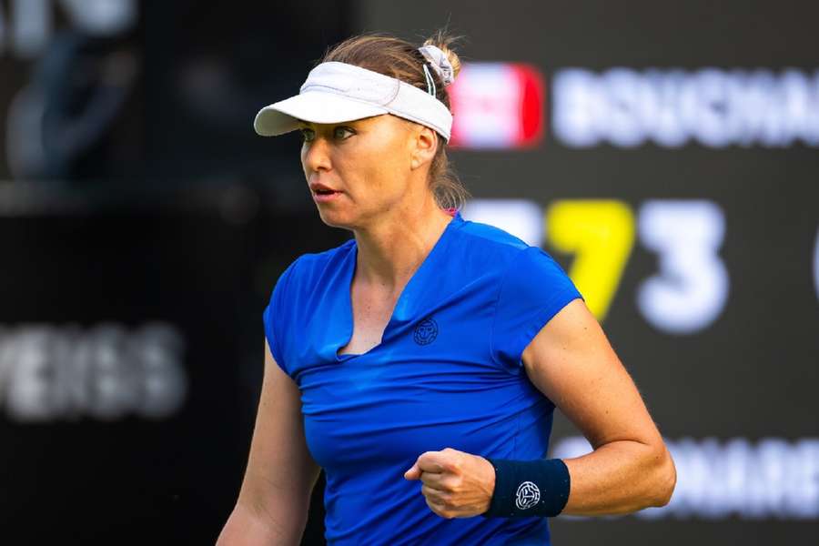 Vera Zvonareva tijdens het WTA-toernooi van Berlijn in juni